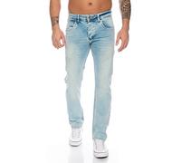 Rock Creek Jean stretch pour homme coupe classique délavé tailles W29 à W44, 40W x 34L