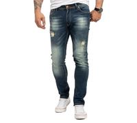 Rock Creek M21 Pantalon en jean pour homme Coupe ajustée, Bleu foncé-rc-2435, 40W x 34L