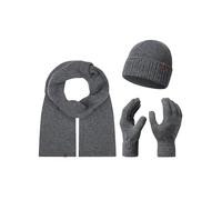 Rock Creek M78 Ensemble de gants d'hiver avec bonnet et écharpe, Gris foncé - U-104, taille unique
