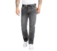 Rock Creek RC-2056 Jean pour homme, avec coutures épaisses, bleu, style vintage - Gris - W30