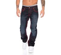 Rock Creek RC-2092 Jean pour homme avec coutures épaisses, Noir , 40W / 38L