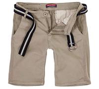 Rock Creek RC-2133 Short chino avec ceinture pour homme Bermuda d’été stretch - Beige - S