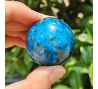 Rock Crystal Ball with Wooden Stand, Apatite Quartz Gemstone,Feng Shui Stone Sphere Display Sculpture for Home Decor Scrying,5~5.5cm