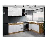 ROCK Cuisine complete d angle Mélaminé chene Lancelot et matera 270 150 cm Plan de