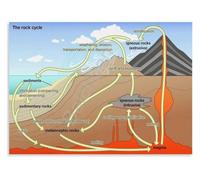 Rock Cycle Diagram Poster Earth Science Wall Decor