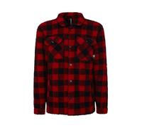 Rock Experience REMS00391-Q041 SELAWIK Man Shirt Shirt Homme Check High Risk Red+ Caviar L