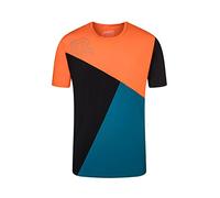 Rock Experience REMT02091 Drum SS T-Shirt Unisex 0208 Caviar+1484 Moroccan Blue+0630 Flame S