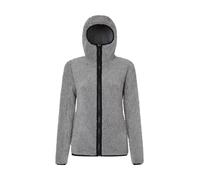 Rock Experience REWC02651-Z047 RE.Point Hope Hoodie Woman Fleece Sweatshirt Femme O014 Grey Melange + 0208 Caviar M