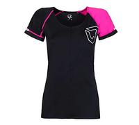 ROCK EXPERIENCE REWT01541 Daisuke SS HZ T-Shirt Women 0208(Caviar)+2133(KNOKOUT Pink) XL
