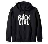 Rock Girls Rock N' Roll Music Illustration Outfit Graphic Sweat à Capuche