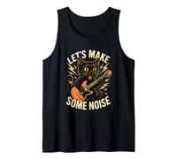 Rock Guitar Cat Funny Let's Make Some Noise Music Débardeur