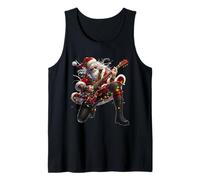Rock Guitar Santa Claus Playing Guitar Christmas Musicians Débardeur