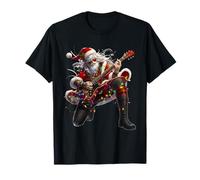 Rock Guitar Santa Claus Playing Guitar Christmas Musicians T-Shirt