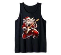 Rock Guitar Santa Claus Playing Guitar Christmas Pajamas Fun Débardeur