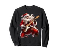 Rock Guitar Santa Claus Playing Guitar Christmas Pajamas Fun Sweatshirt