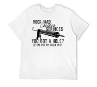Rock Hard Caulking Funny Handyman T-Shirt Hilarant Double Entendre Blague Shirt pour Homme, Style blanc, S