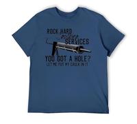 Rock Hard Caulking Funny Handyman T-Shirt Hilarant Double Entendre Blague Shirt pour Homme, Style marine, XL