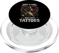 Rock Heavy Metal Music Just a Girl Who Loves Tattoos Gothique PopSockets PopGrip pour MagSafe