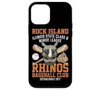 Rock Island Illinois State Class B Ligue mineure Rhinos Baseb Coque pour iPhone 12 Mini