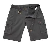 ROCK-IT Apparel Bermuda pour Homme avec Ceinture - Short Cargo Vintage avec 6 Poches à Fermer - Pantalon Court d'été en Tissu Extensible [Tailles S-5XL] Iron XXL