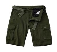 ROCK-IT Apparel Bermuda pour Homme avec Ceinture - Short Cargo Vintage avec 6 Poches à Fermer - Pantalon Court d'été en Tissu Extensible [Tailles S-5XL] Olive Vert 3XL