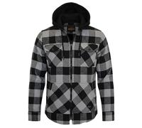 ROCK-IT Apparel® Chemise à Carreaux en Flanelle à Manches Longues pour Hommes avec Capuche Chemise de bûcheron Chemise à Carreaux qualité supérieure Chemise décontractée Chemise S-5XL Gris Noir XL