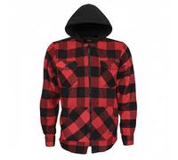 ROCK-IT Apparel® Chemise à Carreaux en Flanelle à Manches Longues pour Hommes avec Capuche Chemise de bûcheron Chemise à Carreaux qualité supérieure Chemise décontractée Chemise S-5XL Noir/Rouge XXL