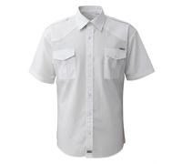 ROCK-IT Apparel Chemise à Manches Courtes pour Hommes Chemise américaine au Style Militaire Chemise de travailleur Chemise pour Les Loisirs fabriquée en Europe Blanc S