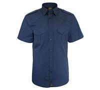 ROCK-IT Apparel Chemise à Manches Courtes pour Hommes - Style Militaire Américain - Chemise de Travailleur pour Les Loisirs - Fabriquée en Europe - Bleu Marine XX-Large