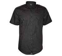 ROCK-IT Apparel Chemise à Manches Courtes pour Hommes - Style Militaire Américain, Chemise de Travailleur pour Les Loisirs - Fabriquée en Europe - Noir XX-Large