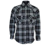 ROCK-IT Apparel® Chemise à Manches Longues en Flanelle pour Homme Chemise à Carreaux à Carreaux de bûcheron d'europe S-5XL Couleur Plaid gris-5XL