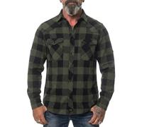 ROCK-IT Apparel® Chemise en Flanelle à Carreaux pour Hommes Manches Longues Chemise de bûcheron Chemise à Carreaux de qualité supérieure Chemise décontractée Chemise Tailles S-5XL Noir/Olive XXL