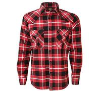 ROCK-IT Apparel® en Flanelle pour Homme Chemise Manches Longues de bûcheron à Carreaux fabriquée en Europe Colour Noir/Rouge 3XL
