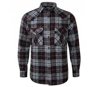 ROCK-IT Apparel® en Flanelle pour Homme Chemise Manches Longues de bûcheron à Carreaux fabriquée en Europe Colour Noir/Blanc/Gris XXL