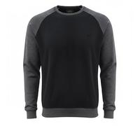 ROCK-IT Apparel Sweatshirt Hommes Raglan 2 Tone Crewneck Sweater Pull très Confortable Tailles S - 5XL Regular Size H. Noir Gris foncé XXL