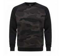 ROCK-IT Apparel Sweatshirt Hommes Raglan 2 Tone Crewneck Sweater Pull très Confortable Tailles S - 5XL Regular Size H. Noir Camouflage foncé XXL