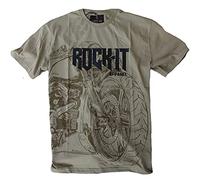 ROCK-IT Apparel T-Shirt Homme Bike Manches Courtes Premium col Rond 100% Coton Vintage Bikershirt Tailles S-5XL Coupe Regular Olive XXL
