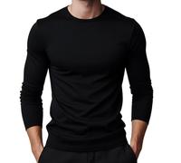 ROCK-IT Apparel T-Shirt Manches Longues Heavy Basic Premium col Rond pour Homme 100% Coton Tailles S-5XL Coupe Regular Noir XL