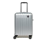 Rock Luna Petite valise rigide en argent - Valise légère et durable en ABS avec serrure TSA, 8 roues pivotantes et poignée télescopique - Bagage à carreaux métalliques argentés - 54,5 x 37,5 x 23 cm