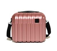 Rock Luna Vanity Valise rigide rose - Bagage à main approuvé - Bandoulière amovible et poignée de valise - Fermetures éclair verrouillables - Bagage à main métallique - 27 x 31 x 17 cm - Capacité de
