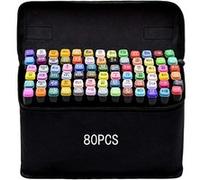 ROCK Marqueur d’Aquarelle 80 Couleurs double Pointe Stylo-NOIR Noir G