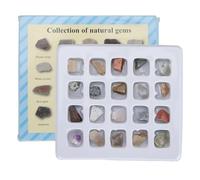 Rock Mineral Collection Kit Professional Educational Science Kit with 20PCS Gemstones Crystals for Kids Boys Girls Geology Enthusiasts Teachers (Original Rock Set 2)