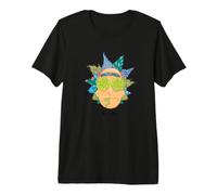 Rock & Morty Psychédélique Rick Portrait Dessin animé PAPL205 T-Shirt Haut de Gamme