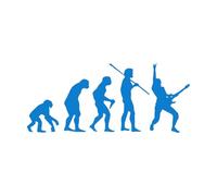 Rock Music Guitar Evolution Monkey Funny Home Stickers muraux en PVC 28x65.6cm Auto-adhésif Bleu