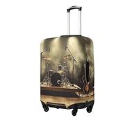 Rock Music Housse de protection élastique pour valise de voyage Motif imprimé anti-rayures, Noir , S