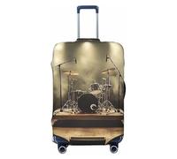 Rock Music Housse de protection élastique pour valise de voyage Motif imprimé anti-rayures, Noir , XL