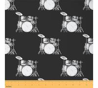 Rock music Tissus au Metre, DRUM Kit Tissu 184x150cm chaise, thème musical instruments Hip Hop décoration art moderne imperméable à l'eau extérieur