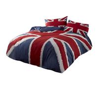 Parure de lit Londres Union Jack London - Blanc - 140 x 200 cm - Lavable en machine