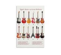 Rock N' Roll Guitar Heroes Poster - Inspirational Wall Art for Music Fans, Featuring Legendary Guitar Styles, Gift for Musicians and Enthusiasts(Unframed,16x24inch(40x60cm))