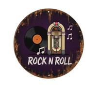 Rock N Roll Jukebox Plaque en métal rétro